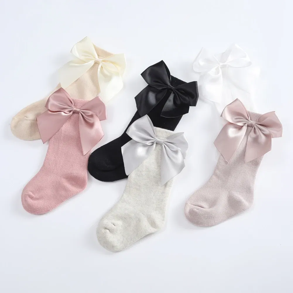 Color: Beige, Kid Size: 3M, Ships From: CHINA - Jlong Toddler Cotton Solid Color Crew Socks Baby Girls Bow Tie Socks Kids Girls Cute Princess Socks 0-3 Years