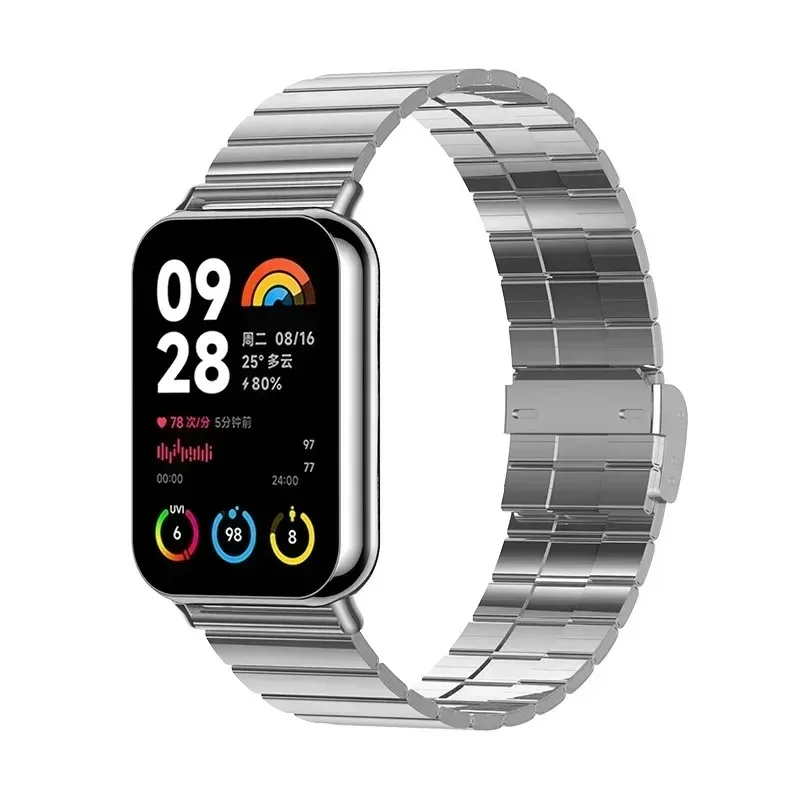 Color: green, Size: XS - Bracelet For Xiaomi Mi Band 8 Pro Strap Xiaomi Mi Band 8 Pro Stainless Steel Bracelet Xiaomi MiBand 8 Pro Belt Watch Strap