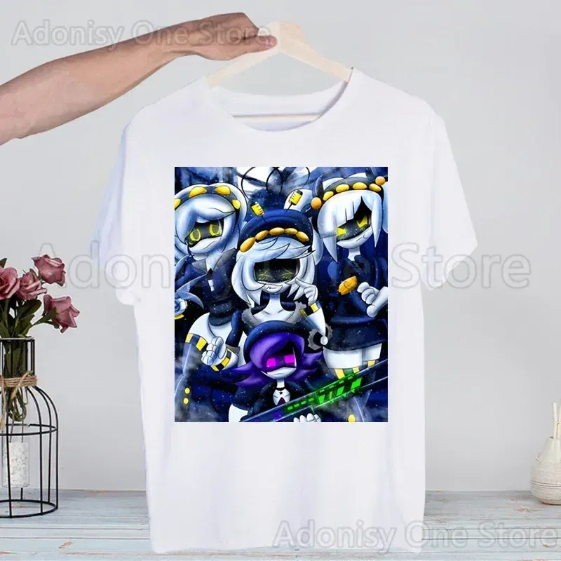 Color: Gold, Size: S - Murder Drones Fashion Man Tshirt Summer Fashion T-shirt Casual White Funny Cartoon Print T-shirt Hip Pop Tops tee