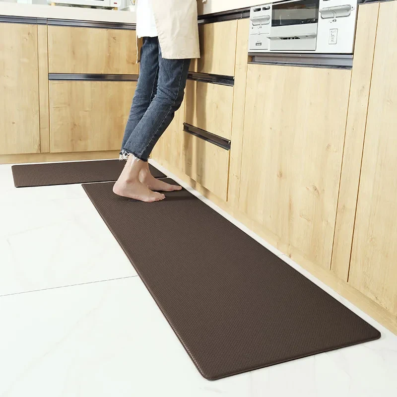 PU Leather Kitchen Floor Mats Simple Modern Oil-proof Long