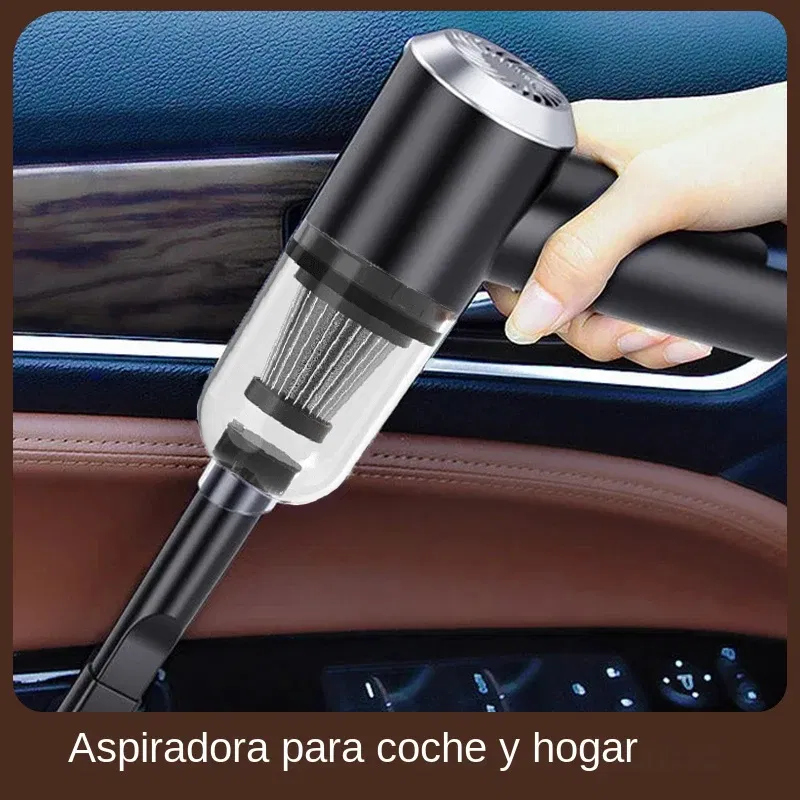 Color: black - 9000Pa Wireless Car Vacuum Cleaner USB Charging 1200mAh Portable Cleaning Appliance Mini Wet and Dry Vacuum Cleaner Household