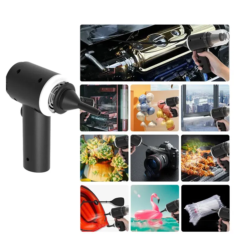 Color: black - 9000Pa Wireless Car Vacuum Cleaner USB Charging 1200mAh Portable Cleaning Appliance Mini Wet and Dry Vacuum Cleaner Household