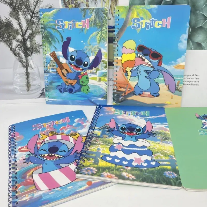 Color: black - Disney Stitch Notebook Cute Cartoon Anime Students Notepad Kids Diary Fashion Stationery Learning Supplies Kawaii Holiday Gifts