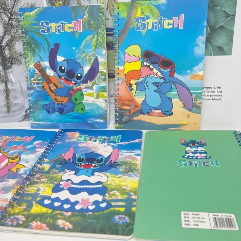 Color: black - Disney Stitch Notebook Cute Cartoon Anime Students Notepad Kids Diary Fashion Stationery Learning Supplies Kawaii Holiday Gifts