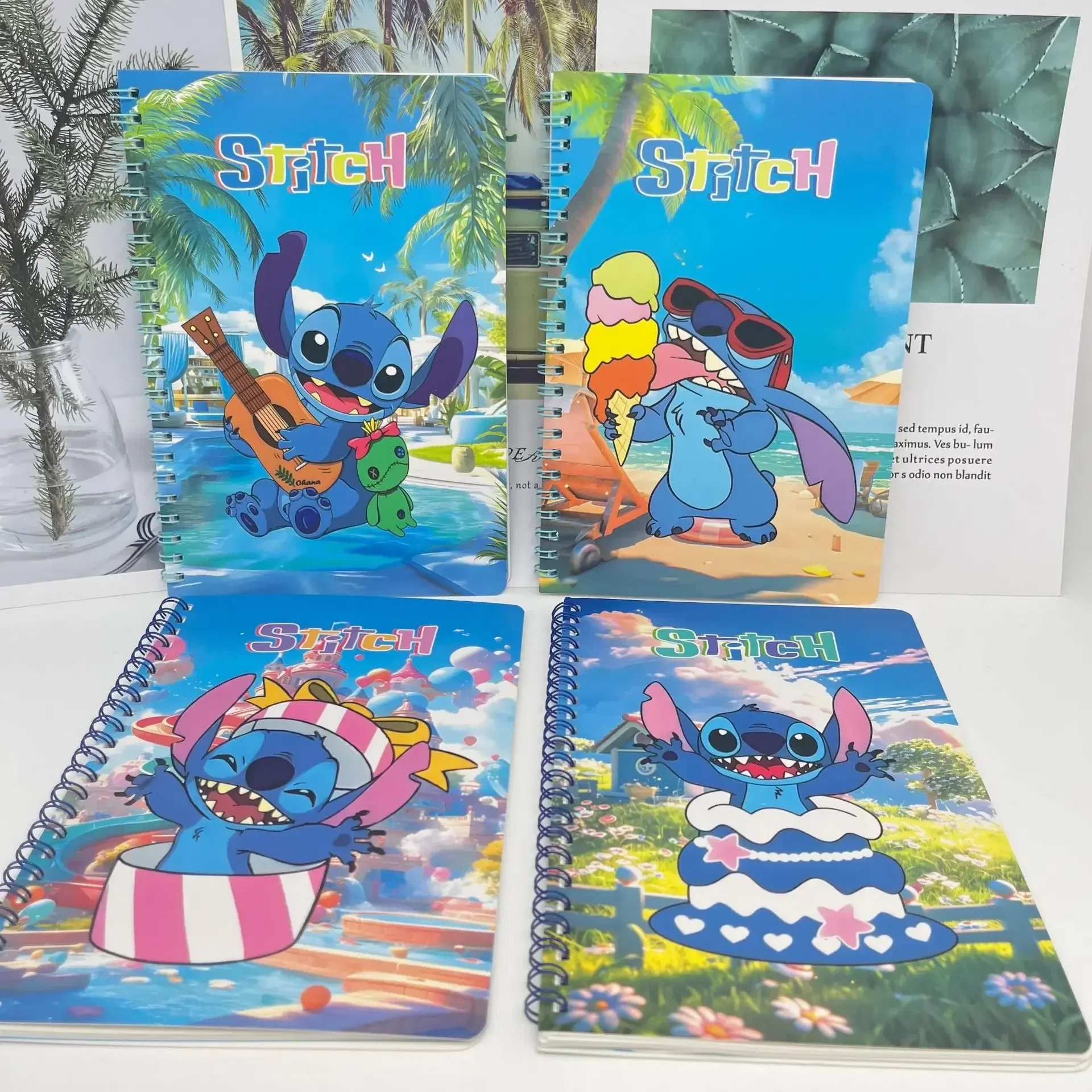 Color: black - Disney Stitch Notebook Cute Cartoon Anime Students Notepad Kids Diary Fashion Stationery Learning Supplies Kawaii Holiday Gifts