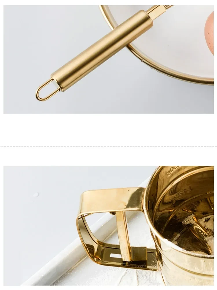 Kitchen Golden Stainless Steel Egg Beater