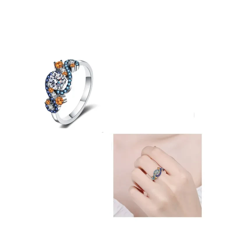 Micro-inlaid Moissanite Ring