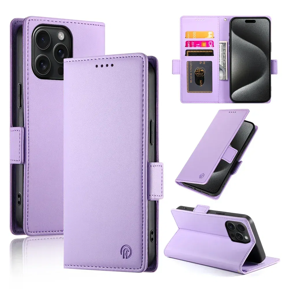 Color: SKY BLUE, Material: Vinyl - PU Leather Flip Phone Case For iPhone 16 15 Pro Max 16E 14 13 1211 XS Max XR X 8 7 Plus SE KickStand Cards Solt Wallet Cover