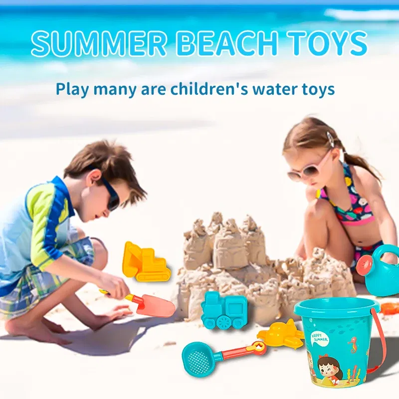 Color: light green - Children Beach Toys Summer Outdoor Games Sand Play Plastic Bucket Watering Bottle Shovels Kids Beach Water Game Toys Tools Gifrs