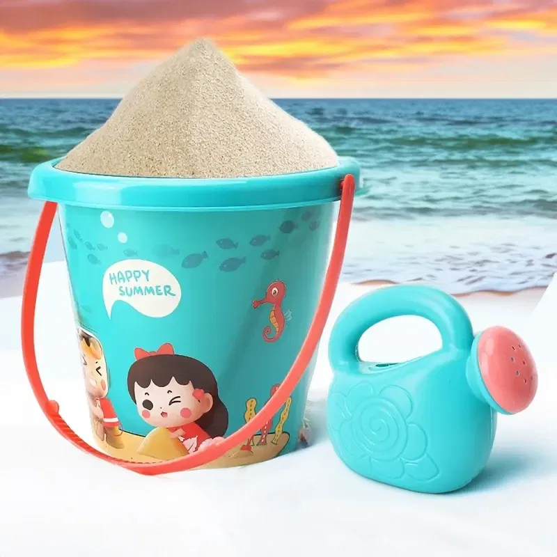 Color: light green - Children Beach Toys Summer Outdoor Games Sand Play Plastic Bucket Watering Bottle Shovels Kids Beach Water Game Toys Tools Gifrs