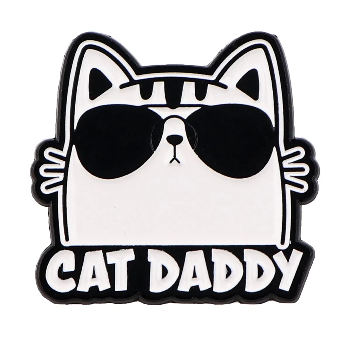 Metal color: Light Yellow Gold Color, Main Stone Color: WHITE - Cool Cat Enamel Pin Funny Quotes Brooch Pines Lapel Pins Badge on Backpack Clothing Accessories Fashion Jewelry Dad Mom Gift