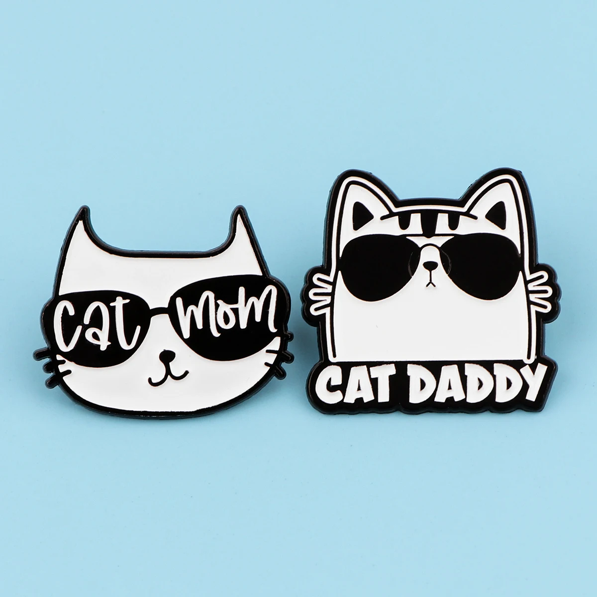 Metal color: Light Yellow Gold Color, Main Stone Color: WHITE - Cool Cat Enamel Pin Funny Quotes Brooch Pines Lapel Pins Badge on Backpack Clothing Accessories Fashion Jewelry Dad Mom Gift