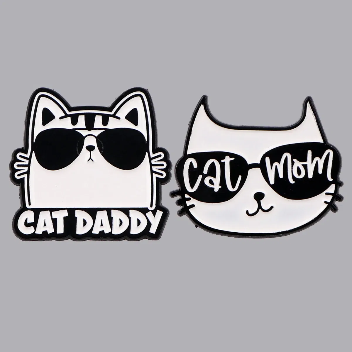 Metal color: Light Yellow Gold Color, Main Stone Color: WHITE - Cool Cat Enamel Pin Funny Quotes Brooch Pines Lapel Pins Badge on Backpack Clothing Accessories Fashion Jewelry Dad Mom Gift