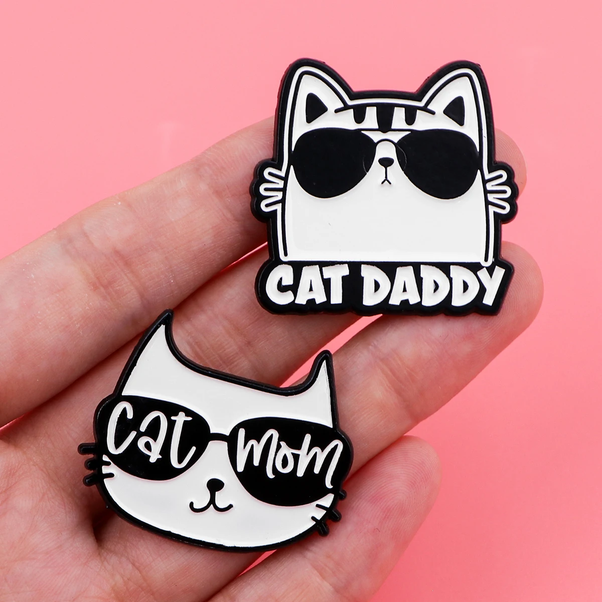 Metal color: Light Yellow Gold Color, Main Stone Color: WHITE - Cool Cat Enamel Pin Funny Quotes Brooch Pines Lapel Pins Badge on Backpack Clothing Accessories Fashion Jewelry Dad Mom Gift
