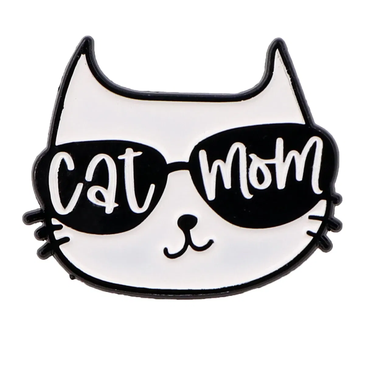 Metal color: Light Yellow Gold Color, Main Stone Color: WHITE - Cool Cat Enamel Pin Funny Quotes Brooch Pines Lapel Pins Badge on Backpack Clothing Accessories Fashion Jewelry Dad Mom Gift