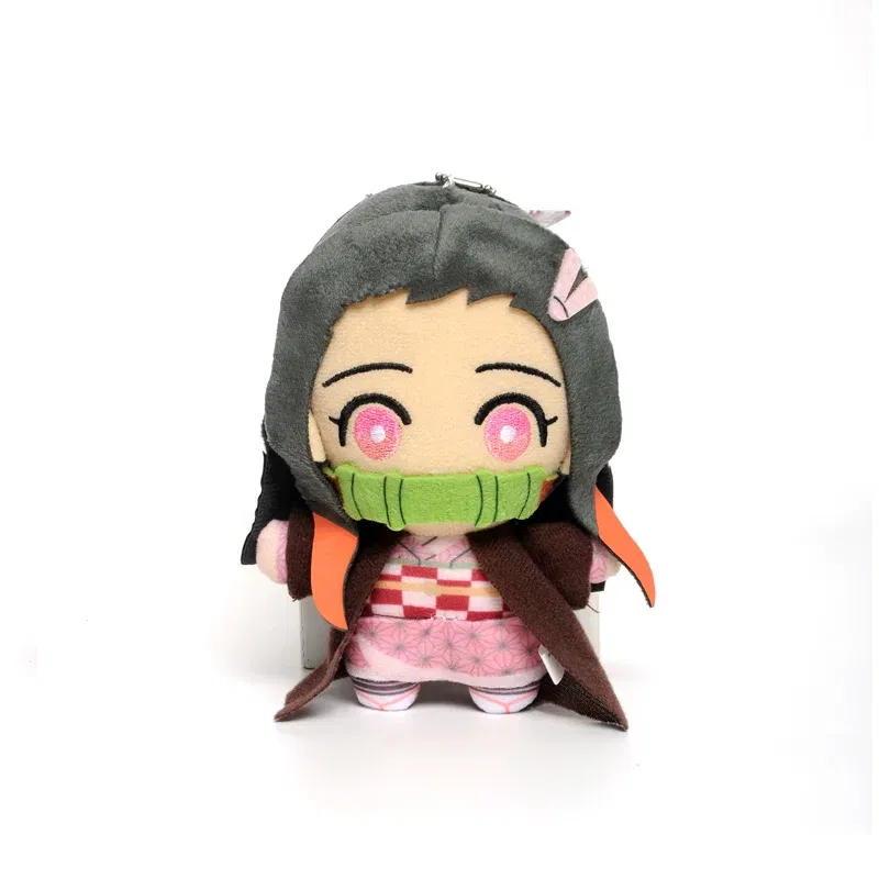 Color: FireBrick, Height: 11cm-30cm - 15cm Japan Anime Demon Slayer Akaza Rui Iguro Obanai Tanjirou Kamado Nezuko Agatsuma Zenitsu Plush Toys Doll Peluche Gift