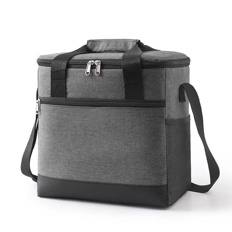 Color: Red - Large Capacity Tote Bento Insulated Lunch Bag Picnic Food Lunch Box Storage Ice Cooler Thermal Bag Portable Fridge Thermal Bag