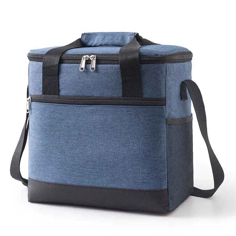 Color: Red - Large Capacity Tote Bento Insulated Lunch Bag Picnic Food Lunch Box Storage Ice Cooler Thermal Bag Portable Fridge Thermal Bag
