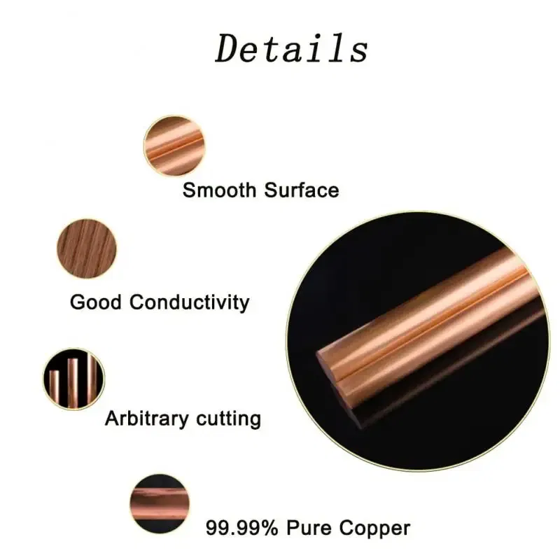 Color: indigo, Specification: 25mm - 1pcs Copper Round Bar Metal Rod Milling Metalworking 3mm 4mm 5mm 6mm 8mm-30mm Length50mm-300mm Copper Rod