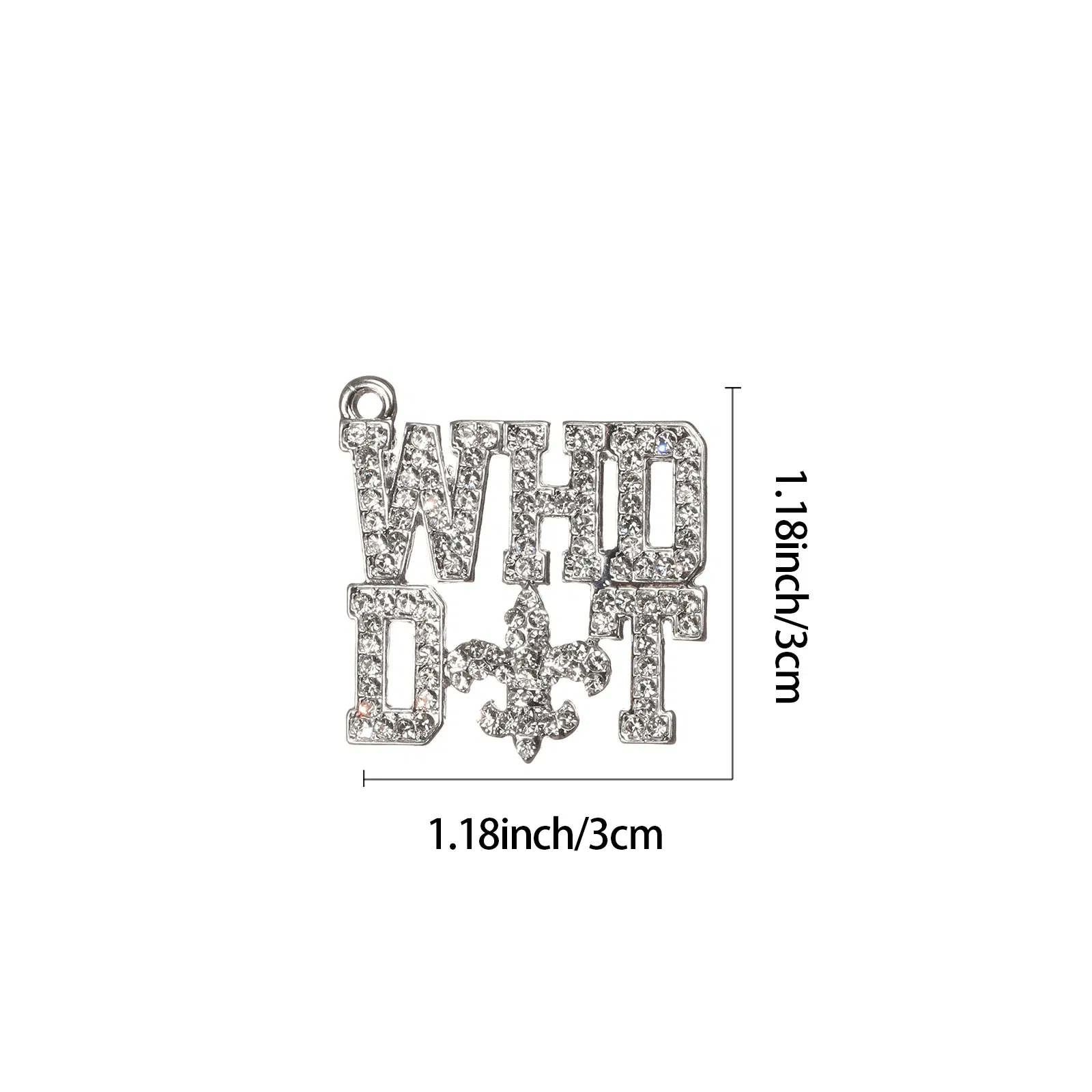 Metal color: Gold-color, Ships From: CHINA - 10pcs WHO DAT Rhinestone Letter Saint Charms Fit for Bracelet DIY Jewelry Making LTC0353-LTC0356