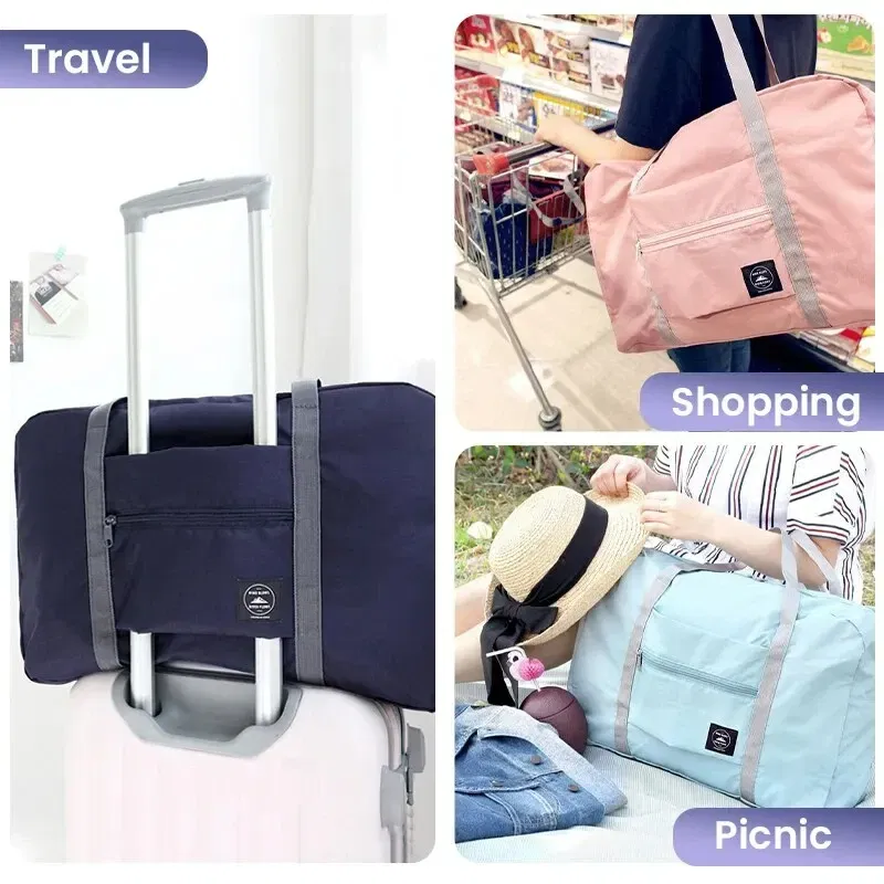 Color: Red - Foldable Travel Duffel Bag for Airlines Carry on Bag for Women and Girls Lightweight Large Capacity Sports Weekend Trip Overnigh