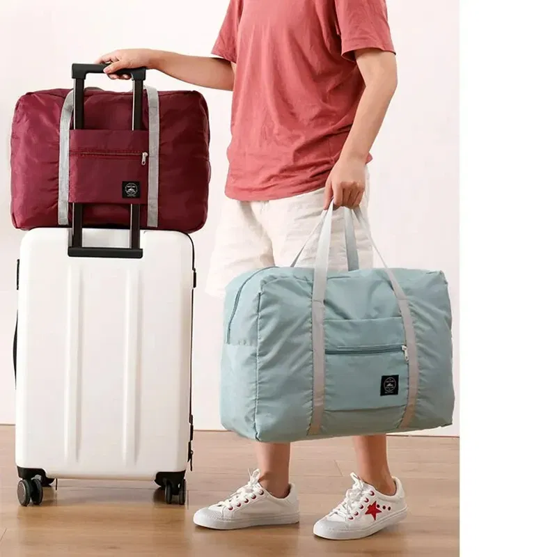 Color: Red - Foldable Travel Duffel Bag for Airlines Carry on Bag for Women and Girls Lightweight Large Capacity Sports Weekend Trip Overnigh