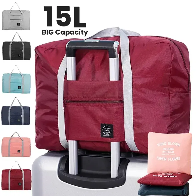 Color: Red - Foldable Travel Duffel Bag for Airlines Carry on Bag for Women and Girls Lightweight Large Capacity Sports Weekend Trip Overnigh