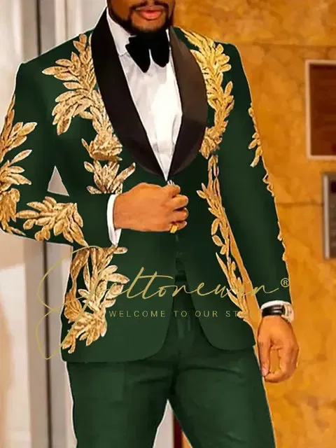 Color: SKY BLUE, Size: XS - Luxury Groom Wedding Tuxedos Gold Sequins Appliques Black Men Suits Slim Fit Costume Homme Marriage Prom Suits