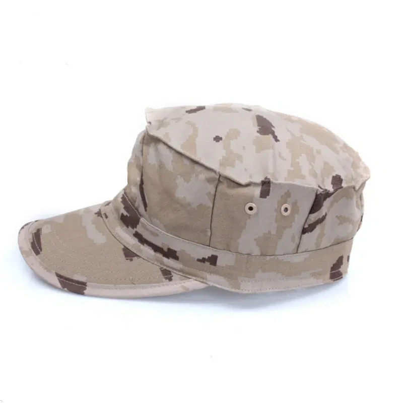 Color: Black - Classic men's military cap Men's women's fitted flat top baseball cap Army camo sun hat Outdoor sports fishing ride