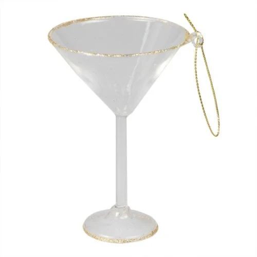 Merry & Bright Novelty Martini Glass Hanging Tree Decoration