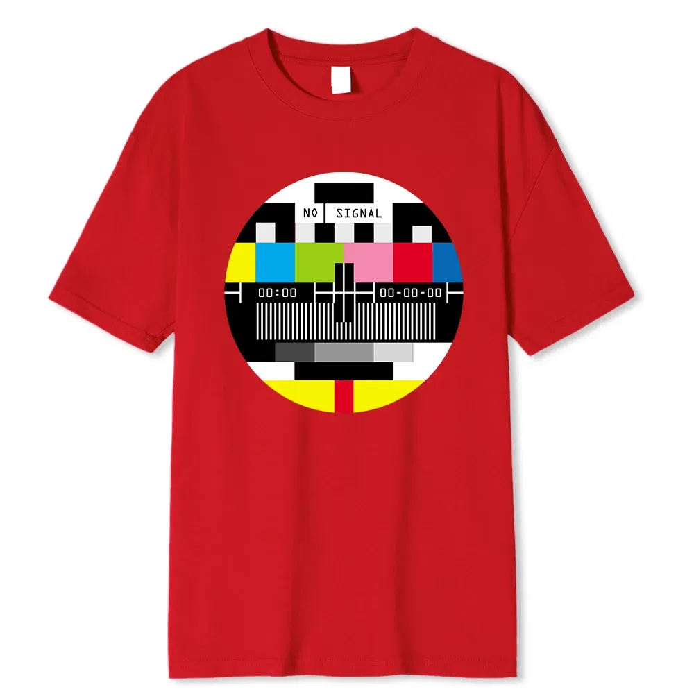 Color: GRAY, Size: XXL - No Signal Men Tshirt Hip Hop Style Streetwear Tops & Tees Novelty Geometric Short Sleeve Summer Cotton T Shirt Oversize T-shirts