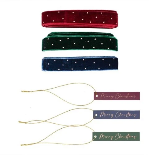 Velvet Luxe Gift Tags and Velvet Ribbon Gift Wrap Set