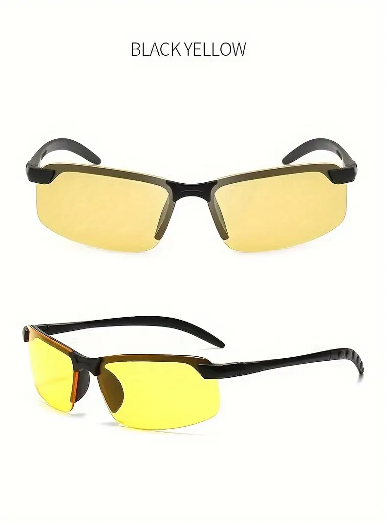 Night Vision Driving Glasses - Anti-Glare, Semi Rimless Design