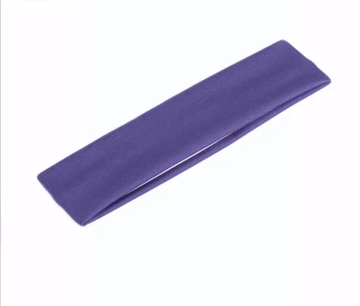 Color: Blue - Sweatband Headband Elasticity Sweat Bands Stretch Head Hair Band Sports Safety Yoga Basketball Gym Sport for Men and Women