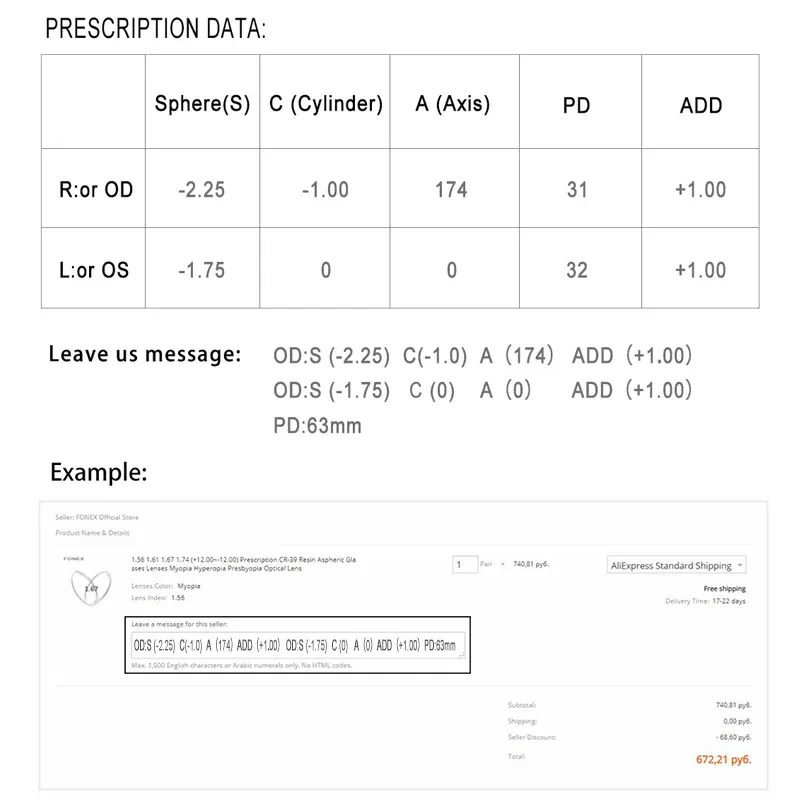 Lens Index: 1.61 - Customized 1.56 1.61 1.67 (ADD+0.75~+3.00) Progressive Multifocal Lenses Optical Hyperopia Resistance Short Middle Far Lens