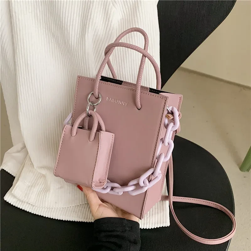 Simple Large-Capacity Thick Chain Shoulder Bag