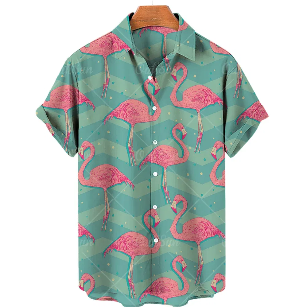 Color: Dark Grey, Size: S - Duck 3d Print Shirts Men Fashion Hawaiian Shirt Short Sleeve Casual Beach Shirts Boys Single-Breasted Blouse Men's Clothing