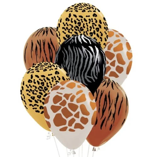 Sempertex 30cm Jungle Animals Fashion Assorted Latex Balloons- Pack of 25