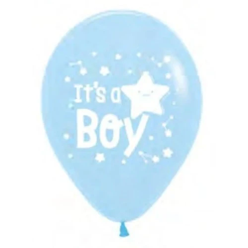 Sempertex 30cm It's a Boy Star Pastel Matte Blue- Pack of 25
