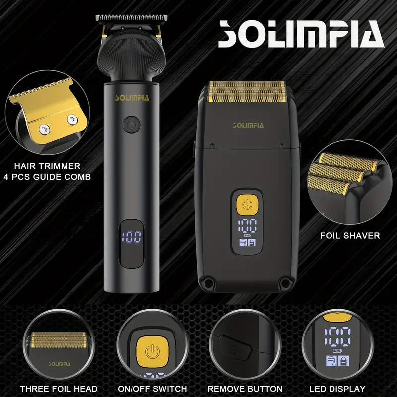 Solimpia Foil Shaver - Professional Men's Grooming Kit