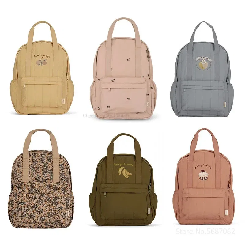 Color: WHITE - KS Baby Backpack 2024 New Kids Schoolbag Kindergarten Bags Brand Traveling Mom Cherry Lemon Children's Boys Girls Storage