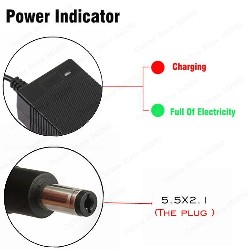 Color: army green - YYHQQBAD 29.4V 2A lithium battery Charger for 24V 25.2V 25.9V Electric Scooter electric bicycle 7Series li-ion battery Charger
