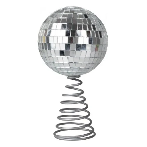 Merry & Bright Silver Disco Ball Tree Topper