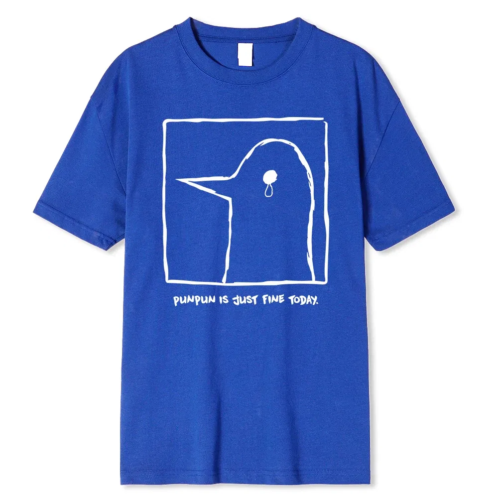 Color: GRAY, Size: S - Oyasumi PunPun Modal Print T-Shirts Funny Anime Streetwear Camisetas Men Women Short-sleev Fashion Harajuku Cartoon Tee Shirt