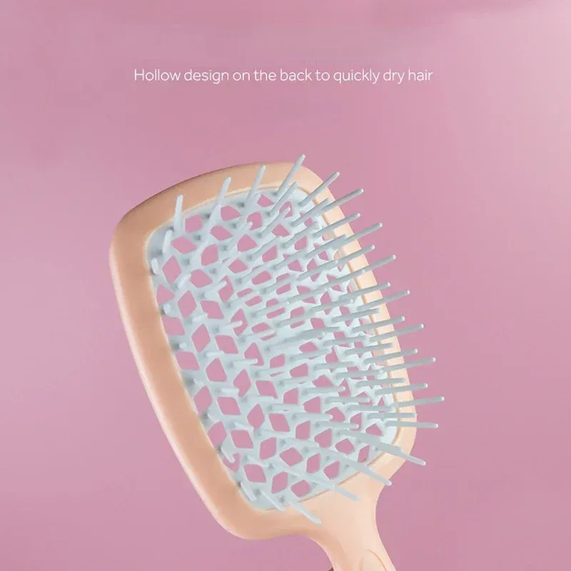 Color: Orange - Scalp Massage Combs for Women Salon Hair Brush Air Cushion Combs Hair Comb Ponytail Combs Hollowing Out Fashion Hair Accessories
