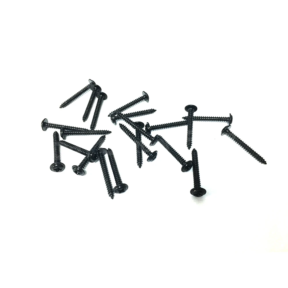 Color Name: black - Carbon Black/Silver Steel Phillips Head Self-tapping M4 M5 screws Fits For universal Car Rear Bumper lip Diffuser Installation