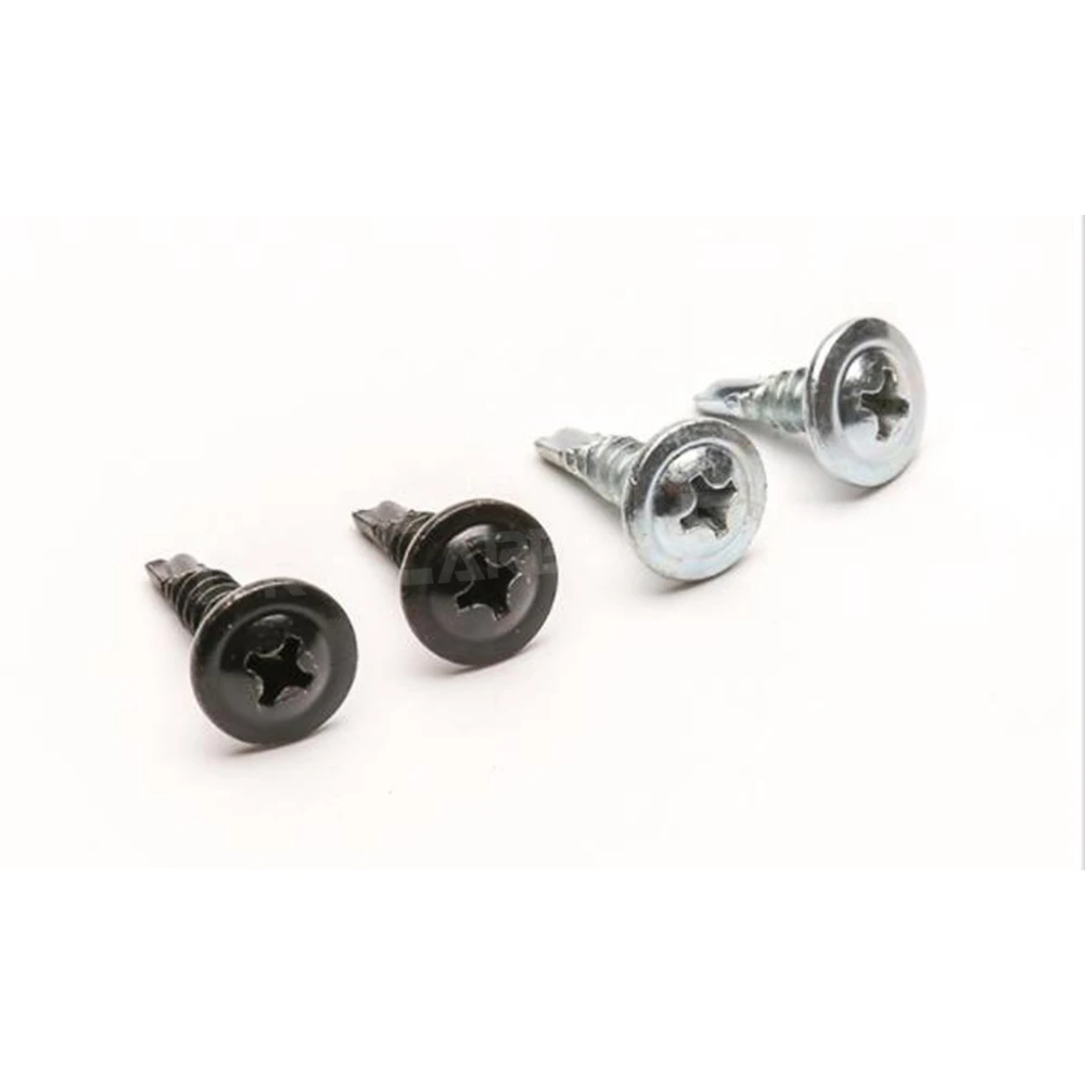 Color Name: black - Carbon Black/Silver Steel Phillips Head Self-tapping M4 M5 screws Fits For universal Car Rear Bumper lip Diffuser Installation