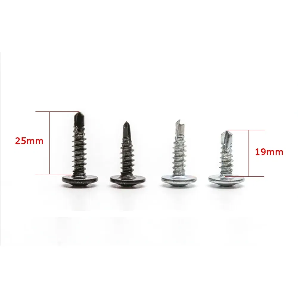 Color Name: black - Carbon Black/Silver Steel Phillips Head Self-tapping M4 M5 screws Fits For universal Car Rear Bumper lip Diffuser Installation