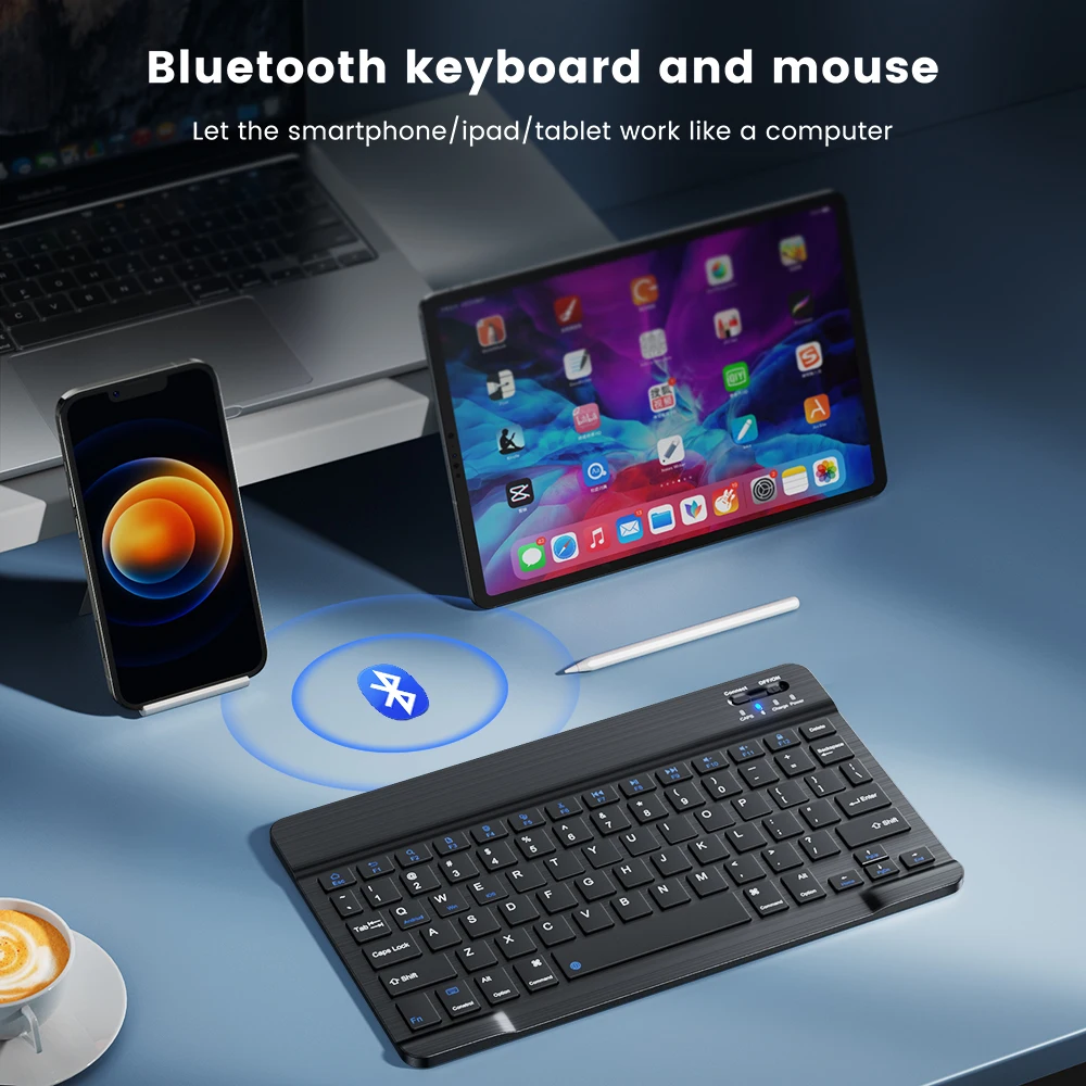 Color: black - Wireless Keyboard Bluetooth-compatible Keyboard For Android IOS Windows Mini 78-Key Gaming Keybaord for PC iPad Tablet Keyboard