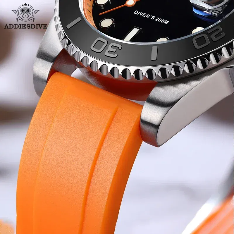 Color: Rose, Ships From: CHINA - ADDIESDIVE AD2040 Men's Watch 41mm Fashion Diver Quartz Watch 200m Diving Rubber Silicone Super Luminous Wristwatch Reloj Hombre